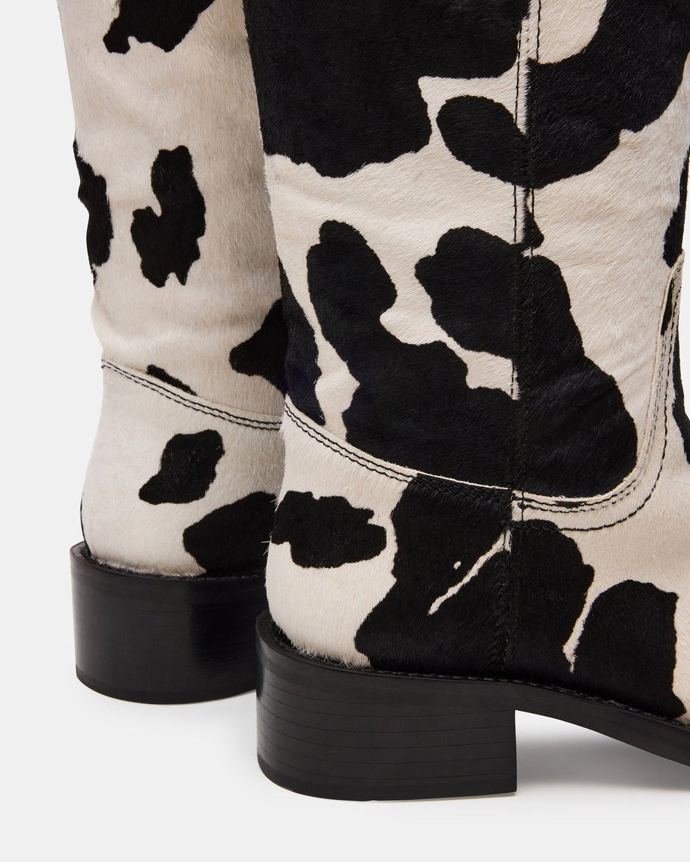 RIGGS Black Cow Print Wide Calf Square-Toe Women's Boot