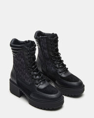 HIKER Black Multi Platform Lug Lace-Up Women's Anke Boot