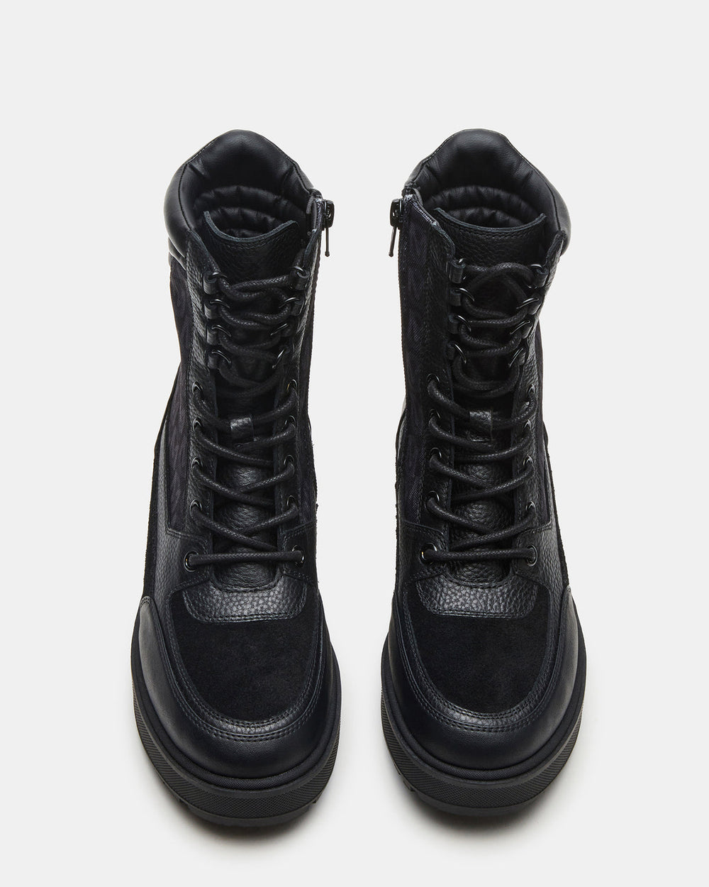 HIKER Black Multi Platform Lug Lace-Up Women's Anke Boot