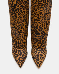 LUCA Leopard Pointed-Toe Cuffed Kitten Heel Women's Boot