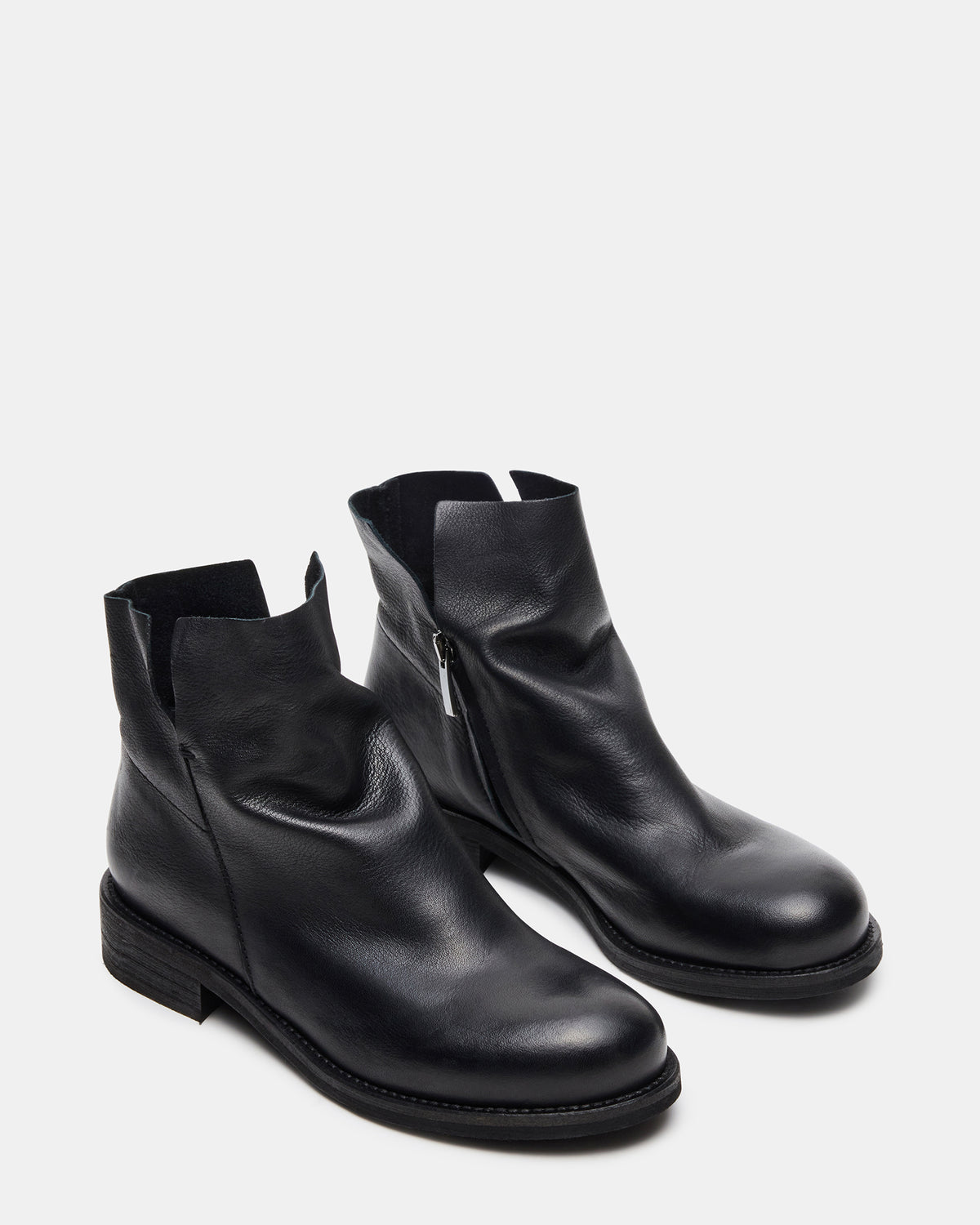 HUGHIE Black Leather Women's Ankle Boot