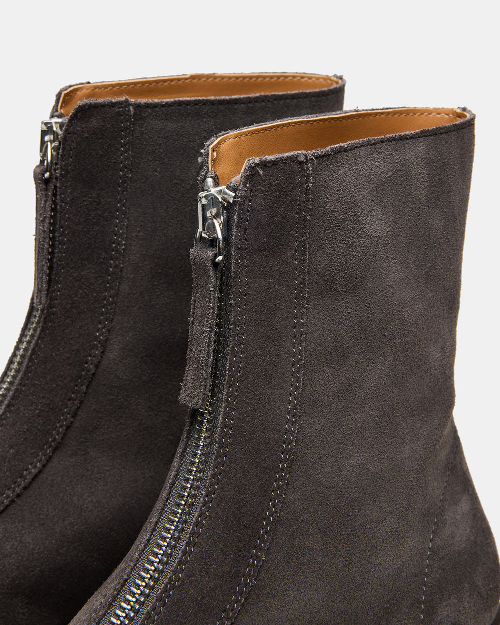 JONES Grey Suede Zipper Lug Women's Ankle Boot
