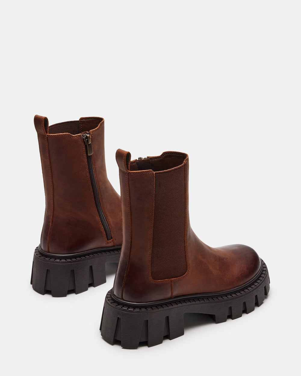 CHARGES Brown Distressed Platform Bootie | Women's Booties
