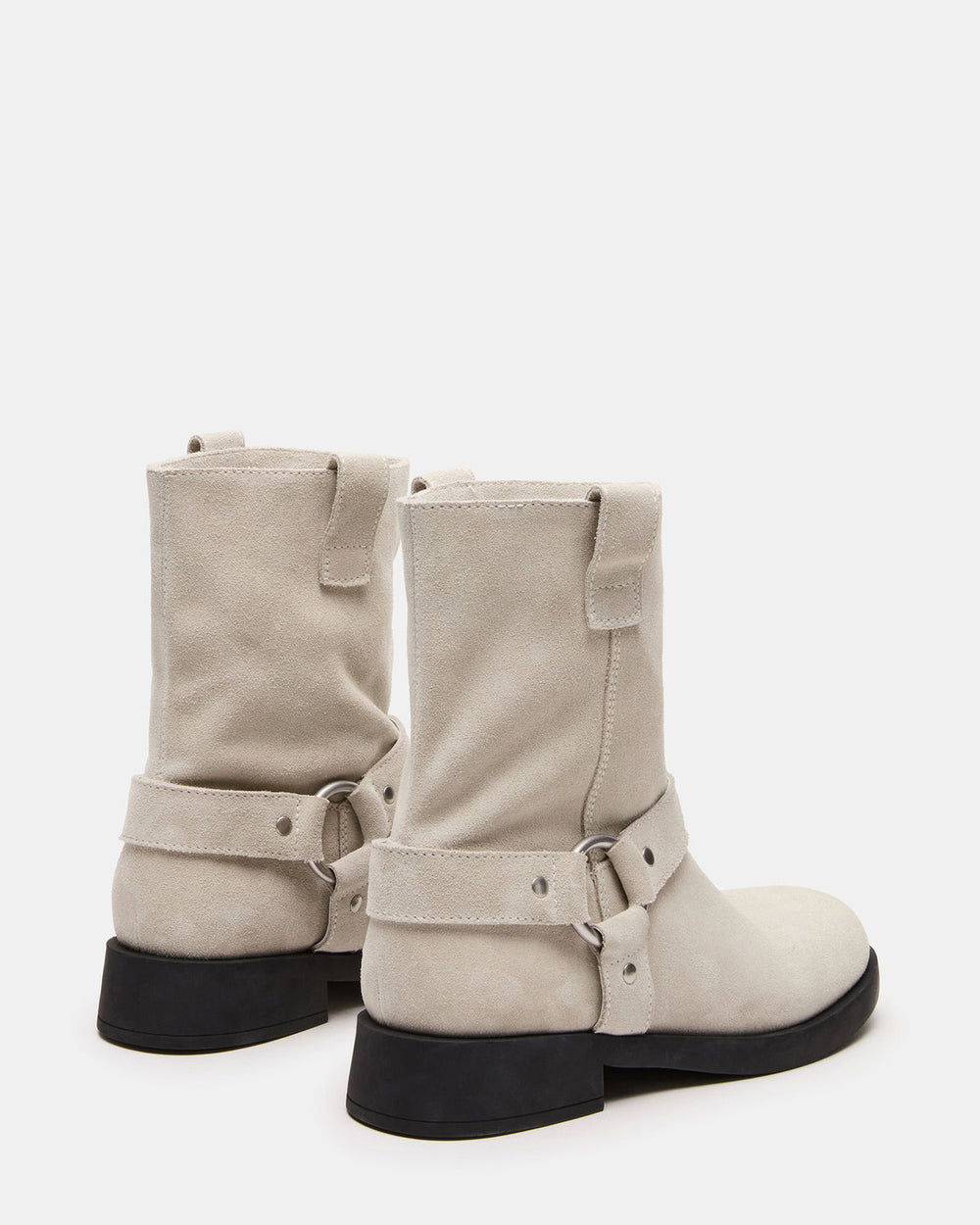 LANI White Suede Women's Moto Ankle Boot