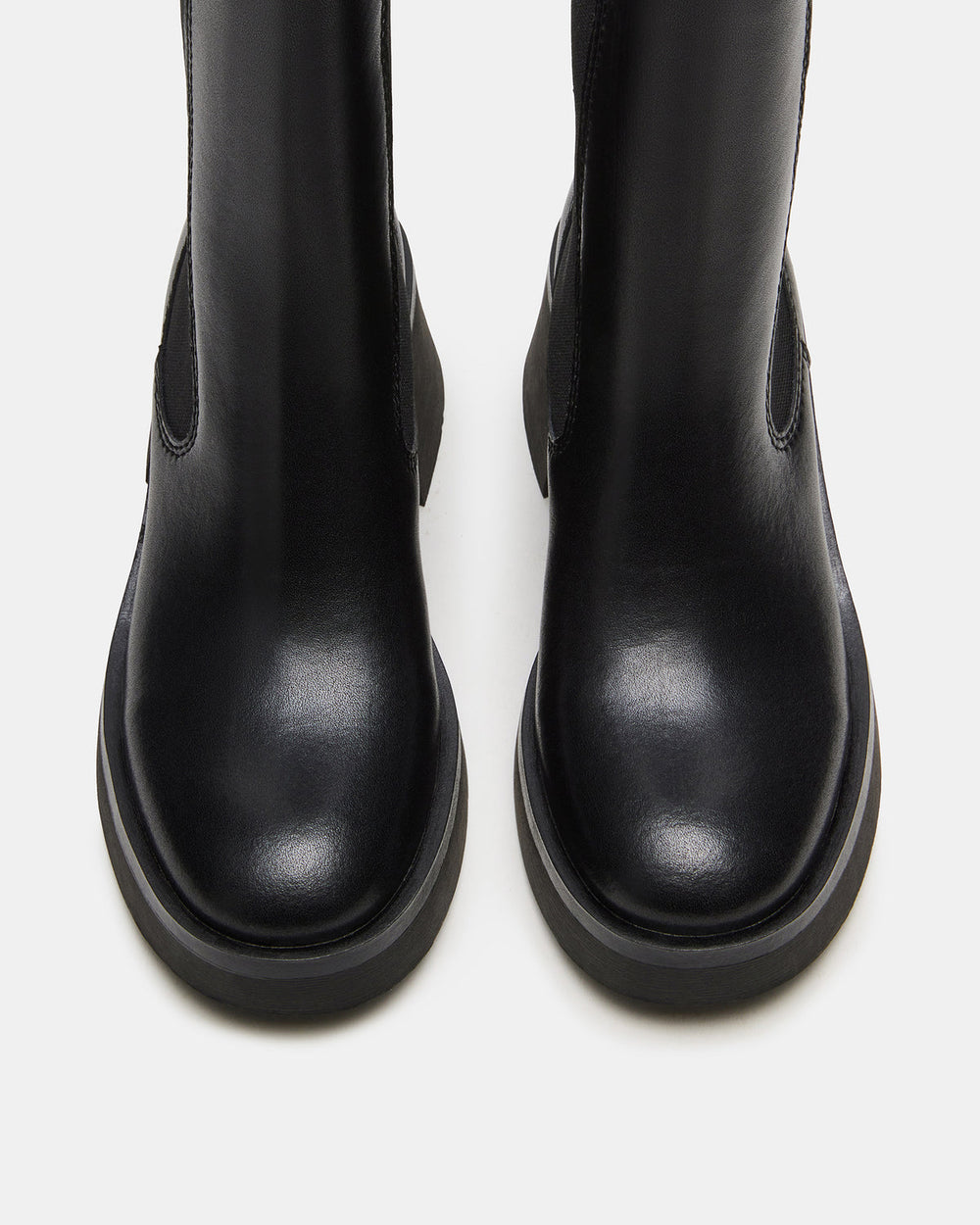 MURRAY Black Leather Block Heel Ankle Boot | Women's Booties