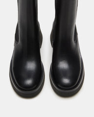 MURRAY Black Leather Block Heel Ankle Boot | Women's Booties