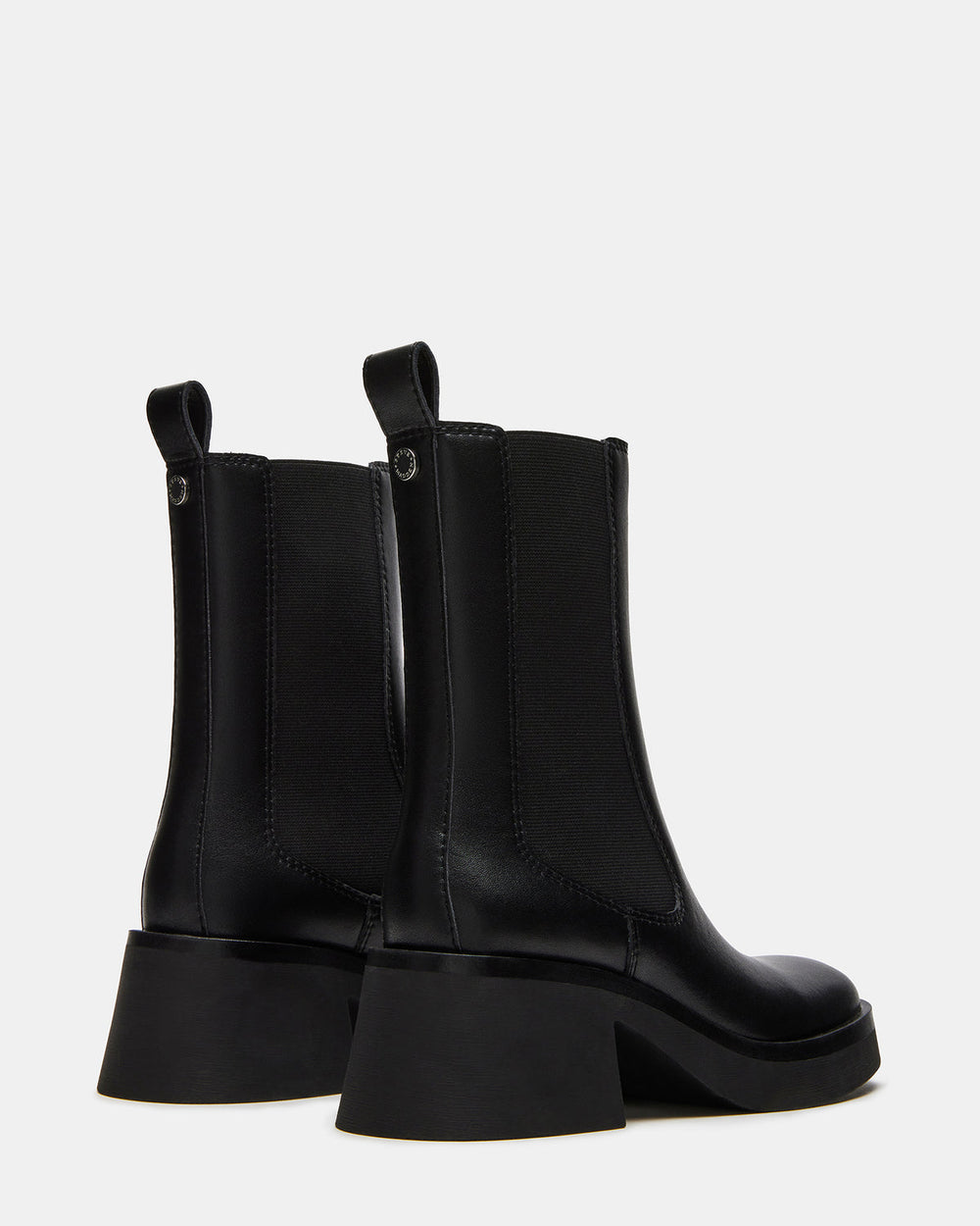 MURRAY Black Leather Block Heel Ankle Boot | Women's Booties