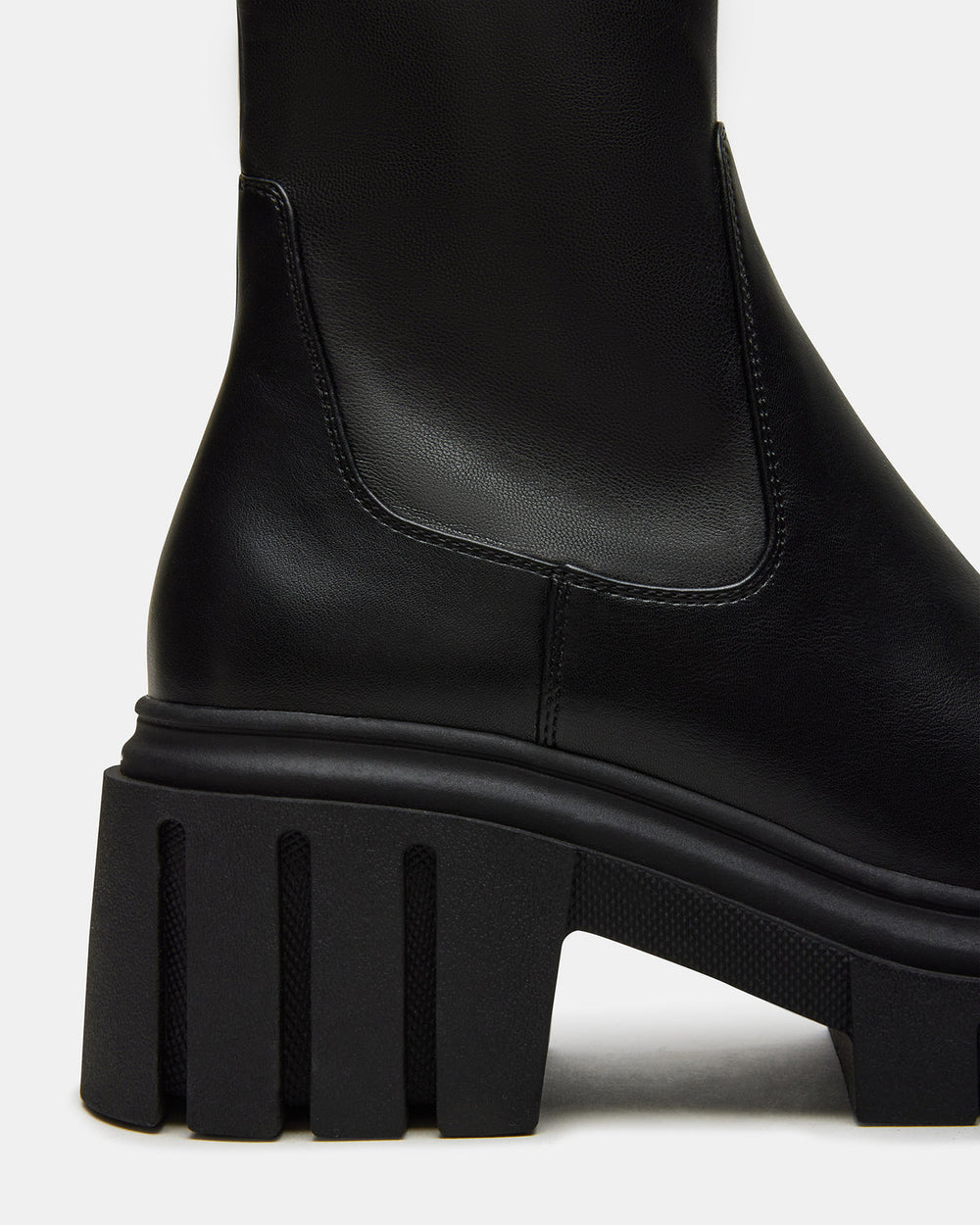 BOOMBA Black Lug Sole Ankle Boot | Women's Booties