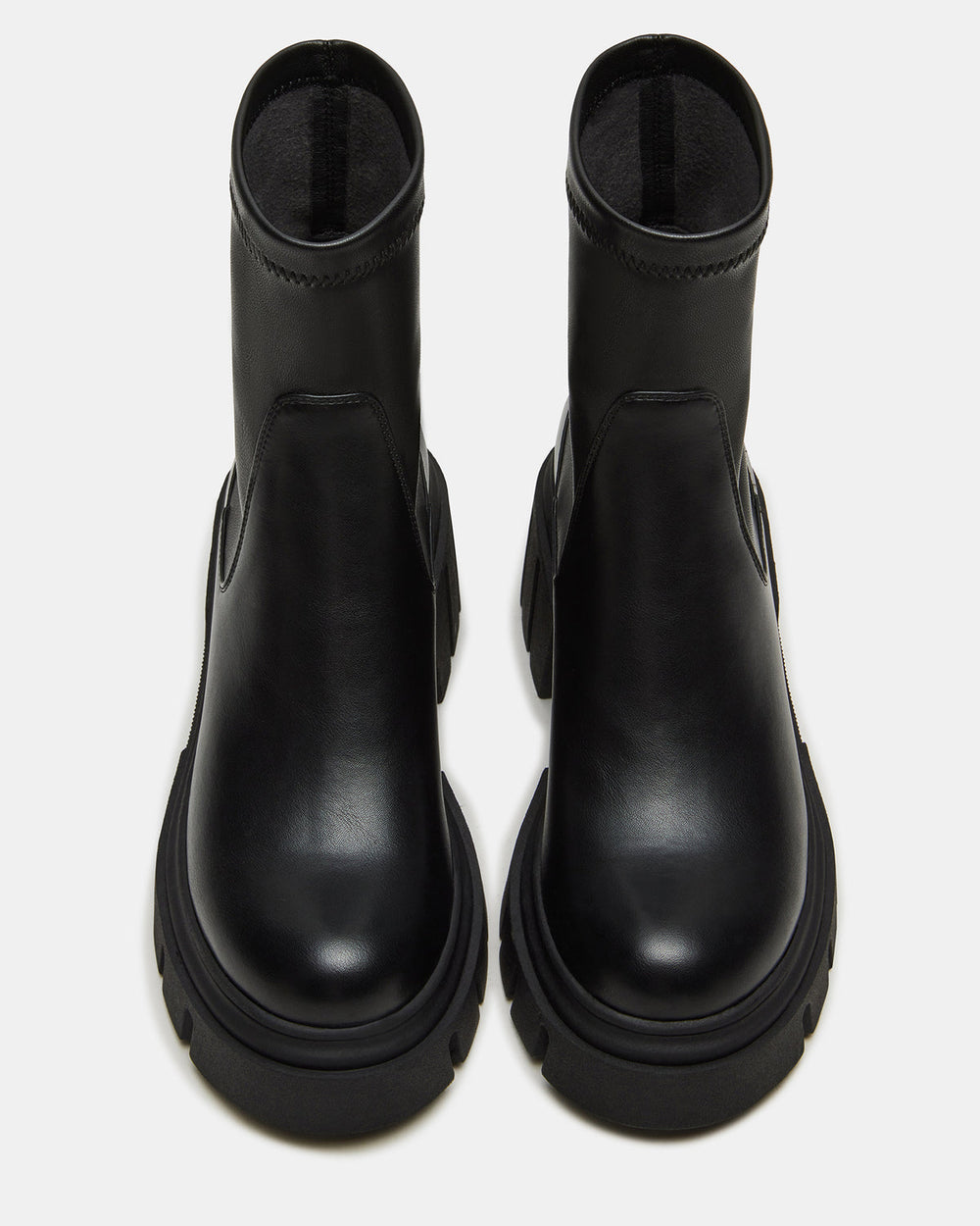 BOOMBA Black Lug Sole Ankle Boot | Women's Booties