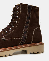 FOREST Brown Suede Lug Ankle Boot | Women's Booties