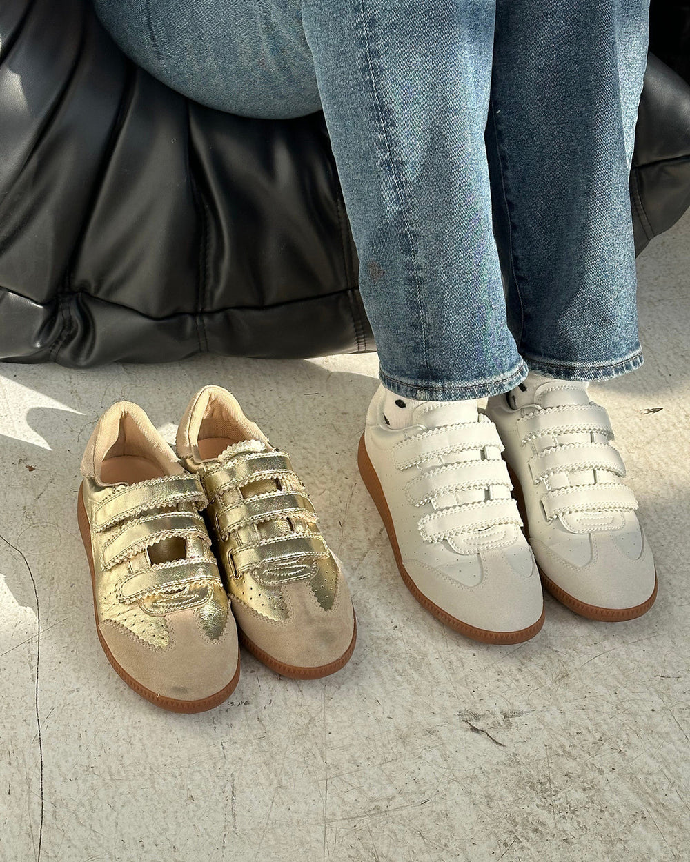 MOMENTUM White Velcro Low-Top Sneaker | Women's Sneakers