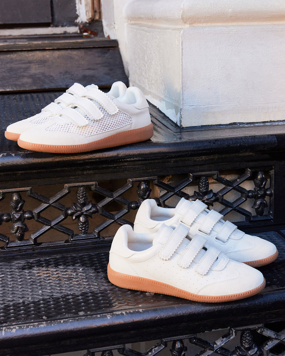 MOMENTUM White Velcro Low-Top Sneaker | Women's Sneakers