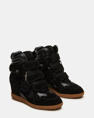 MAVIS Black Suede High-Top Velcro Women's Sneaker