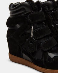 MAVIS Black Suede High-Top Velcro Women's Sneaker