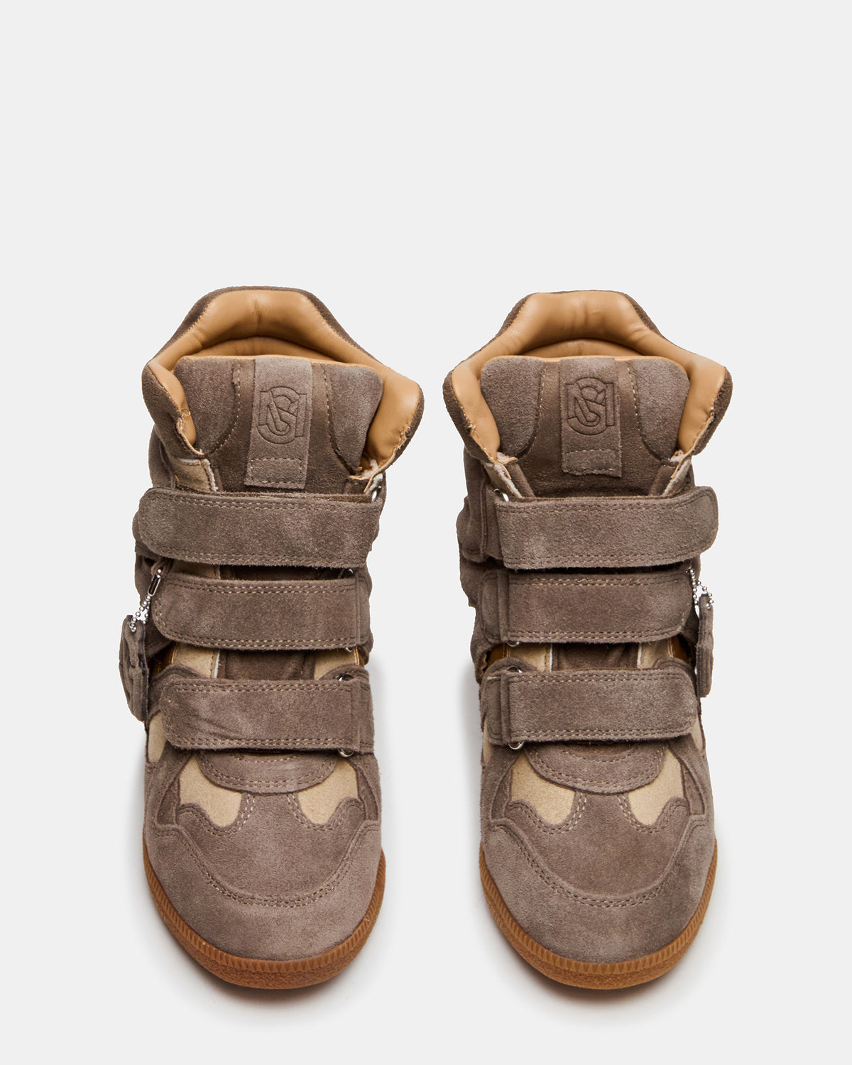 MAVIS Taupe Suede High-Top Velcro Women's Sneaker