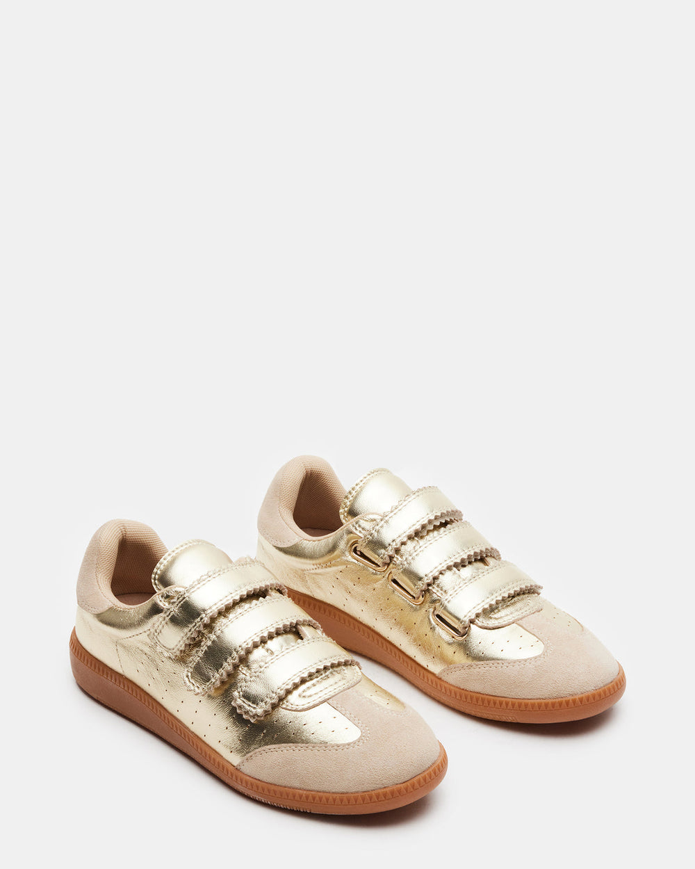 MOMENTUM Gold Velcro Low-Top Women's Sneakers