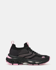 SWOOP Black Multi Lace-Up Low-Top Platform Athletic Women's Sneaker