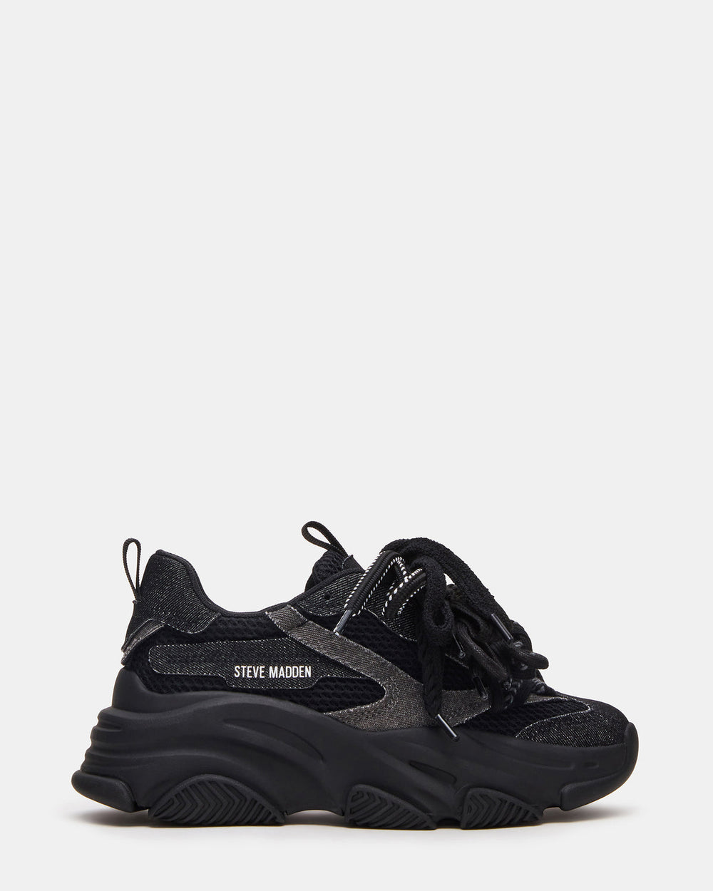 PRYCE Black Low-Top Lace-Up Chunky Platform Women's Sneaker