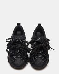 PRYCE Black Low-Top Lace-Up Chunky Platform Women's Sneaker