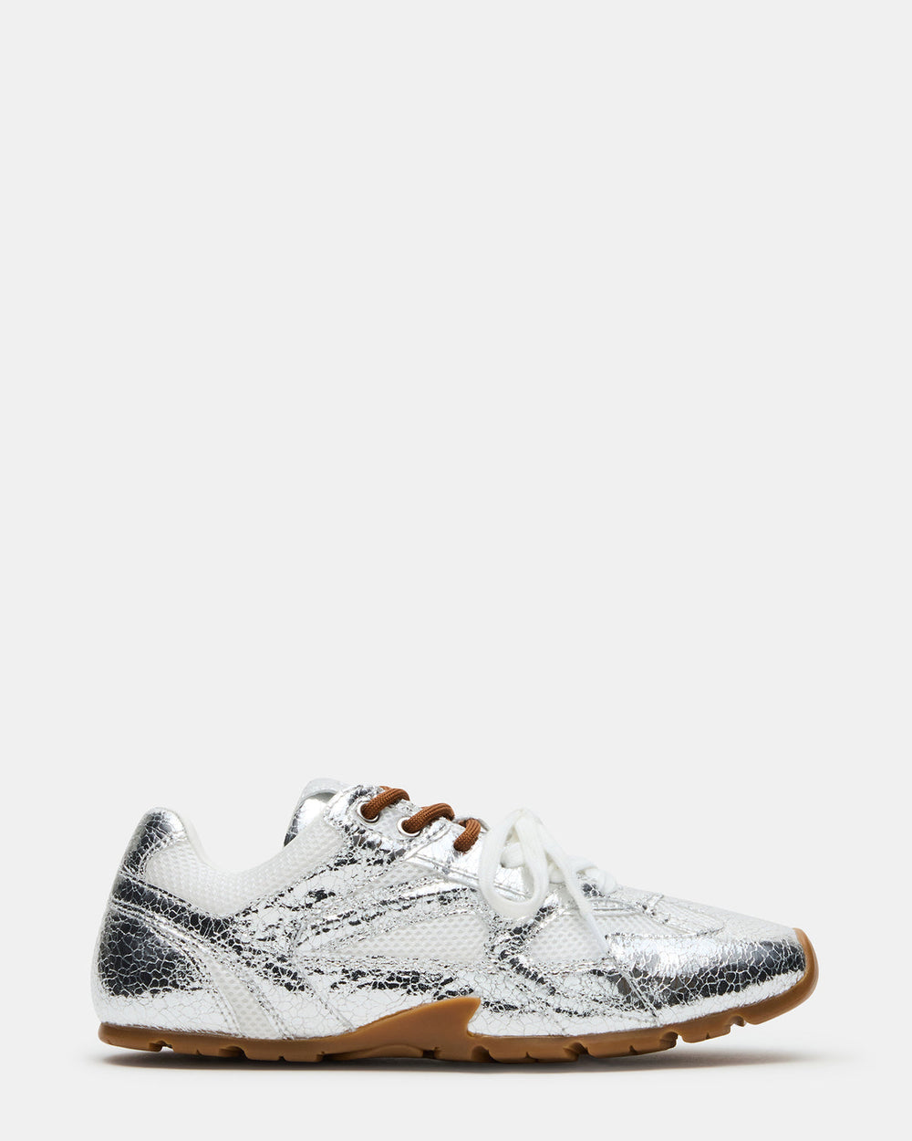 AZIEL Silver Low-Top Lace-Up Women's Sneakers