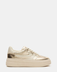 DODGE Perforated Champagne Multi Women's Low-Top Platform Sneaker