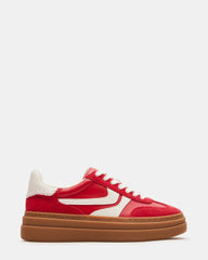 DODGE Red Multi Low-Top Platform Women's Sneaker