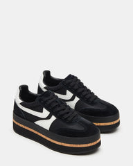 JUDGE Black Multi Platform Low-Top Lace-Up Women's Sneaker