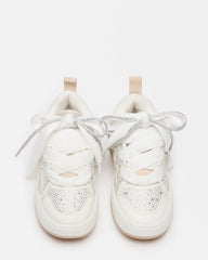 ROARING White Rhinestones Low-Top Lace-Up Sneaker | Women's Sneakers