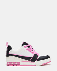 SKATER Black/Pink Low-Top Lace-Up Women's Sneaker