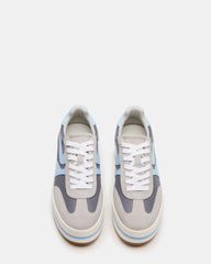 JUDGE Grey Multi Platform Low-Top Lace-Up Women's Sneaker