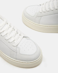 DOMINO White Leather Tonal Platform Sneaker | Women's Sneakers
