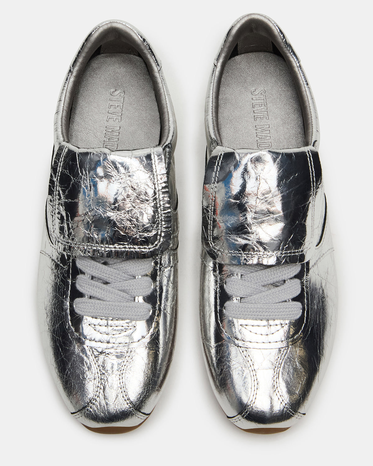 MOBILITY SIlver Leather Women's Low-Top Lace-Up Sneaker