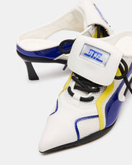 SHEVRON Blue Multi Pointed-Toe Lace-Up Women's Sneaker