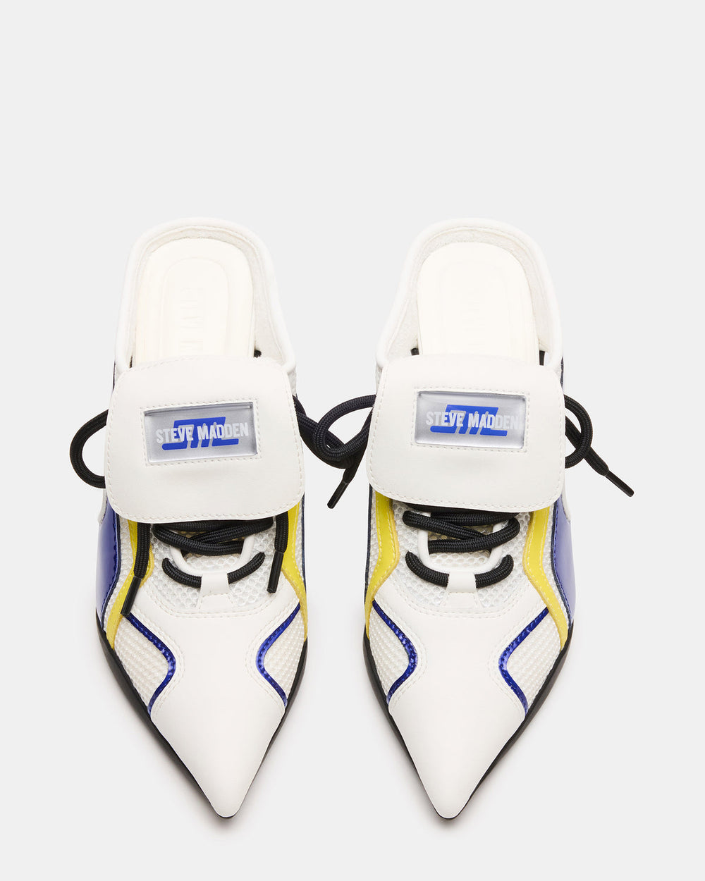 SHEVRON Blue Multi Pointed-Toe Lace-Up Women's Sneaker