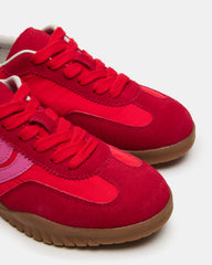 FUME Red Multi Women's Low-Top Lace-Up Sneaker
