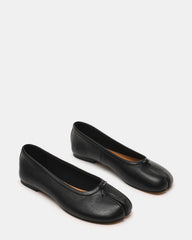 CALICO Black Leather Split Toe Tabi Women's Ballet Flat