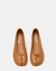 CALICO Tan Leather Split Toe Tabi Women's Ballet Flat