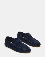 ROGER Navy Suede Slip-On Women's Loafer