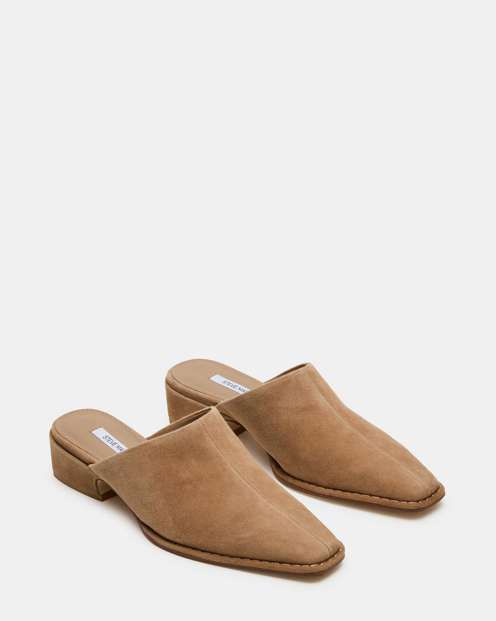 DESSA Taupe Suede Square-Toe Mule Women's Flat