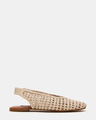 RUMI Bone Leather Woven Slingback Round-Toe Women's Flat