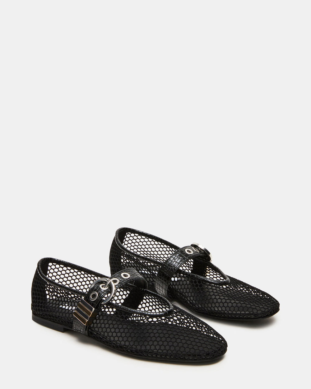 LUCIA Black Mesh Mary Jane Ballet Women's Flat