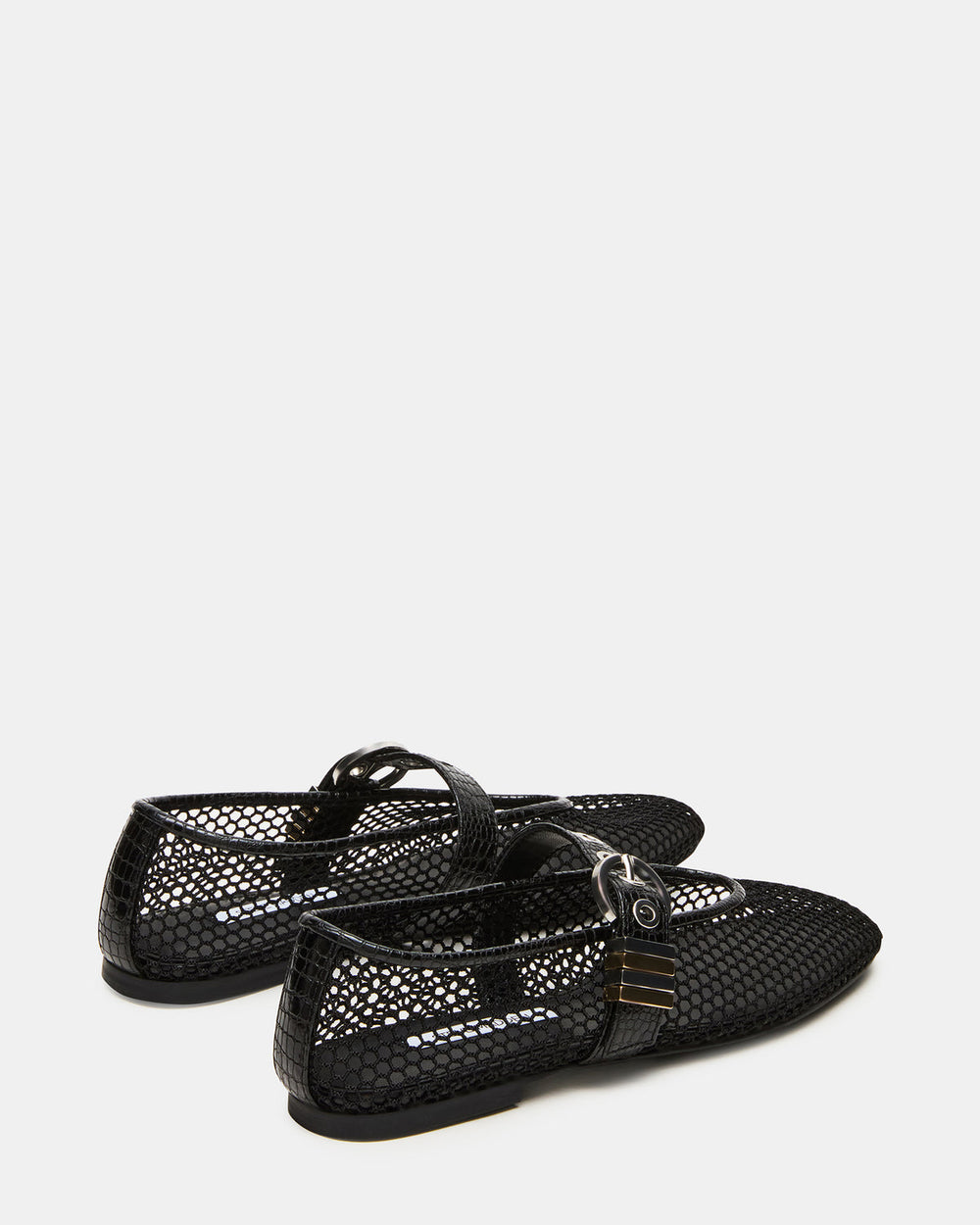 LUCIA Black Mesh Mary Jane Ballet Women's Flat