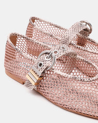LUCIA Blush Multi Mesh Mary Jane Ballet Women's Flat