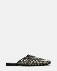PEARSON Black Rhinestones Rounded-Toe Slip-On Women's Flat