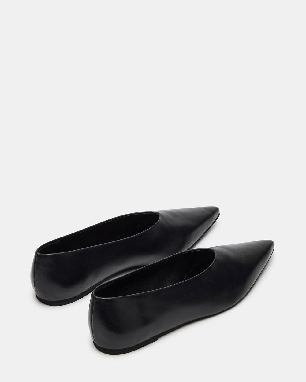 FLOYD Black Leather Pointed-Toe Ballet Women's Flat