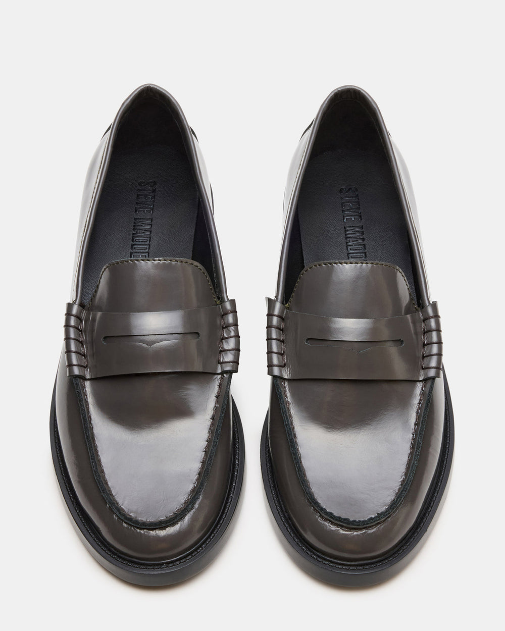 MADISON Grey Leather Women's Penny Loafer