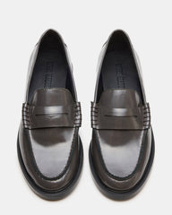 MADISON Grey Leather Women's Penny Loafer