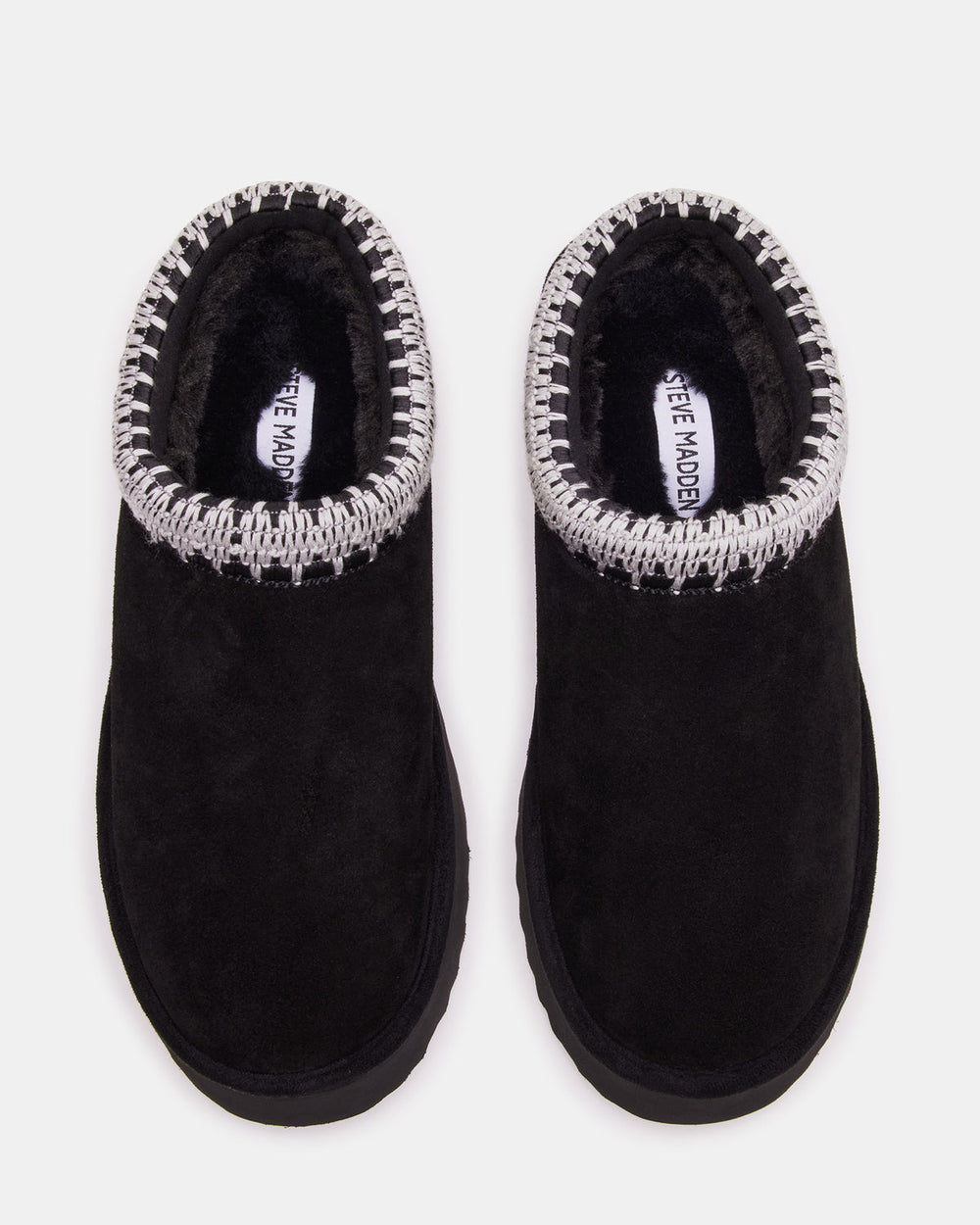 SELENA Black Suede Women's Natural Slip-On Mule Flat