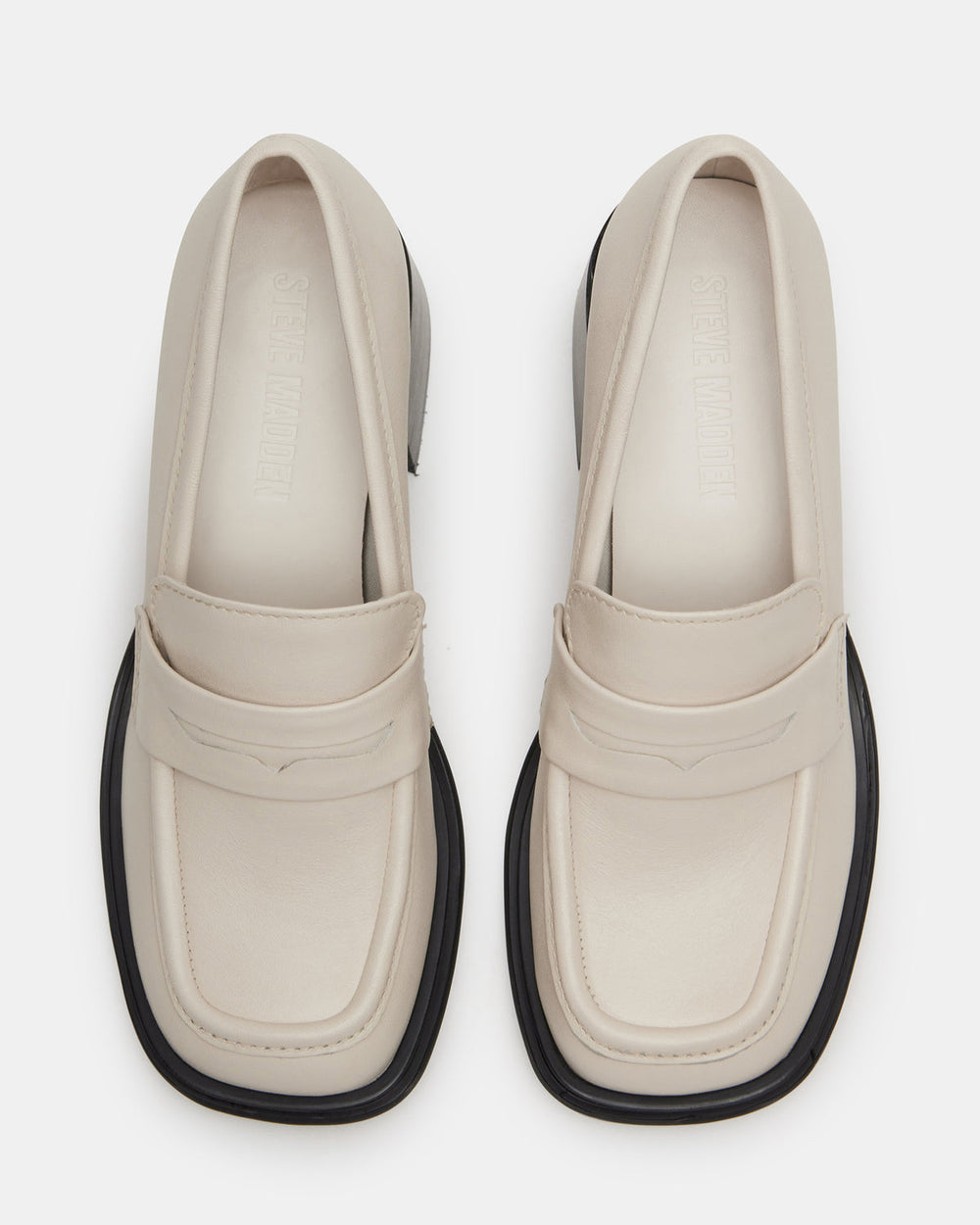 BAXTER Bone Leather Women's Block Heel Loafer