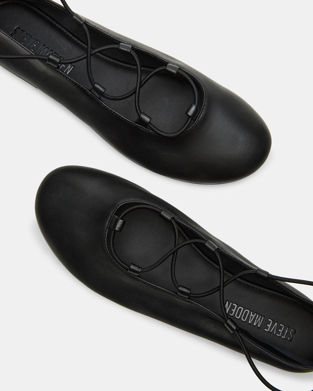 BOMBSHELL Black Leather Ballet Women's Flat
